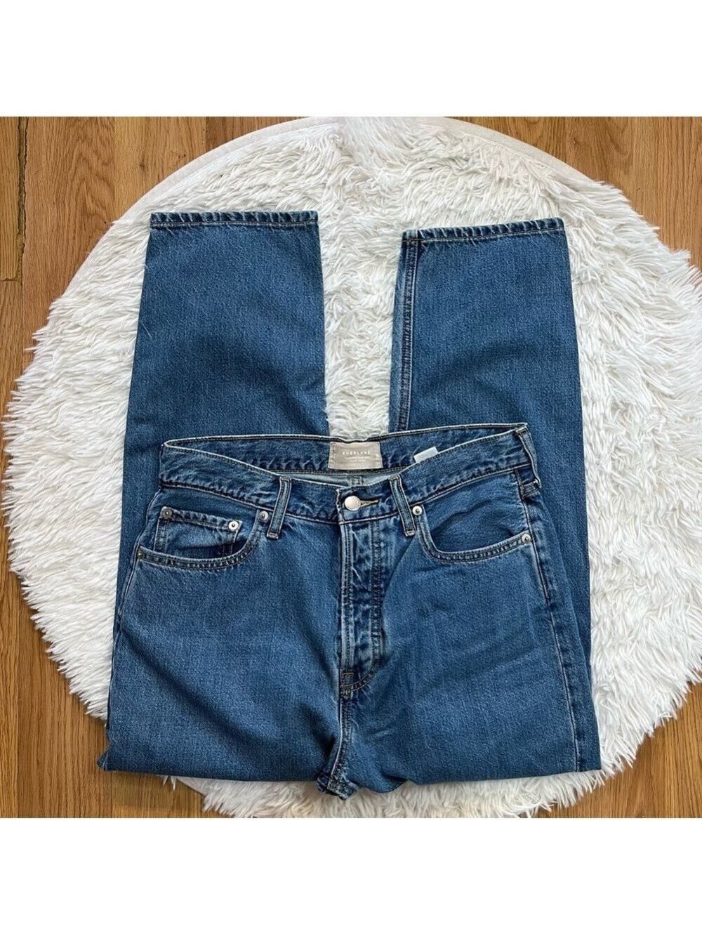 Everlane The Summer Slouch Straight Leg Jeans in Blue
